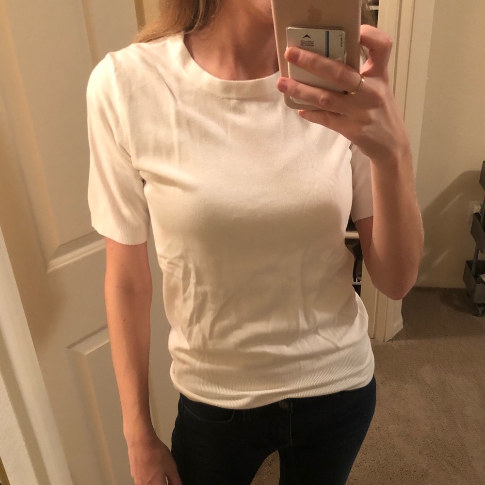 Zara white knit tee